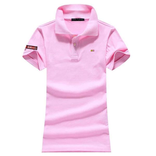 

women's polos 2021 summer slim short sleeve shirts 100% cotton casual solid color lapel t-shirt lady s-3xl, White