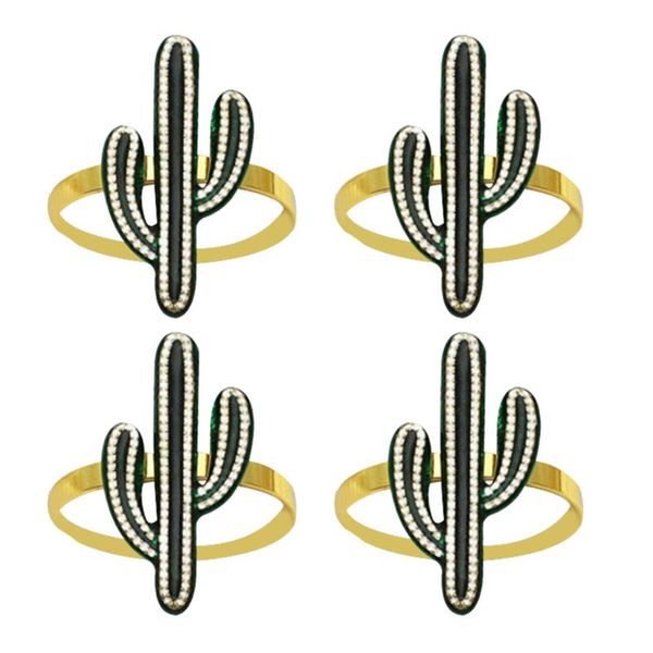 

4pcs cactus napkin buckle ring shaped design holders buckles table decoration for parties rings