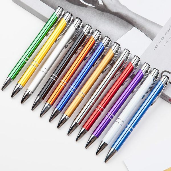

metal ballpoint pen rotating pocket-size portable ball point small oil exquisite brief 1pc pens, Blue;orange