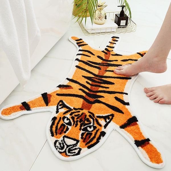 

tiger printed rug cow leopard polyester non-slip antiskid mat 54.5cm*82cm animal print carpet bath mats
