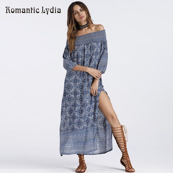 

casual dresses women summer boho maxi long dress split plus size stretch beach floral print european style clothing bohemian 2021, Black;gray