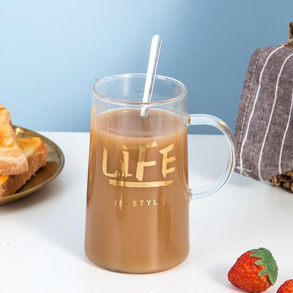 

mugs glass home high borosilicate creative juice milk cup breakfast coffee cups