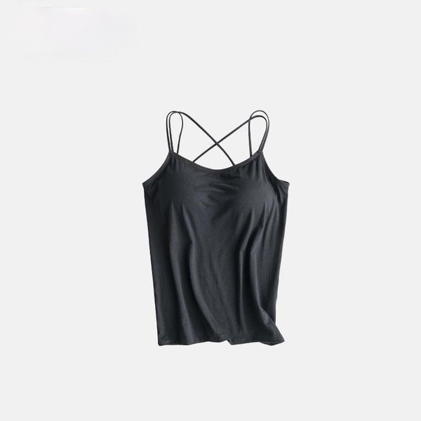 

camisoles & tanks women 2021 summer fashion solid color modal vest female slim sleeveless ladies bra sports thin camisole e211, Black;white