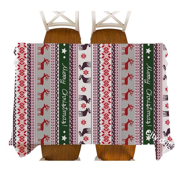 

table cloth christmas tablecloth simple and modern style geometric elk snowflake wave stripes linen waterproof decoration tapete