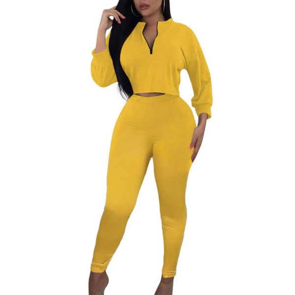 

two piece dress woman casual pieces sets bodycon long sleeve +long pant solid fashion female streetwear tracksuit for, White