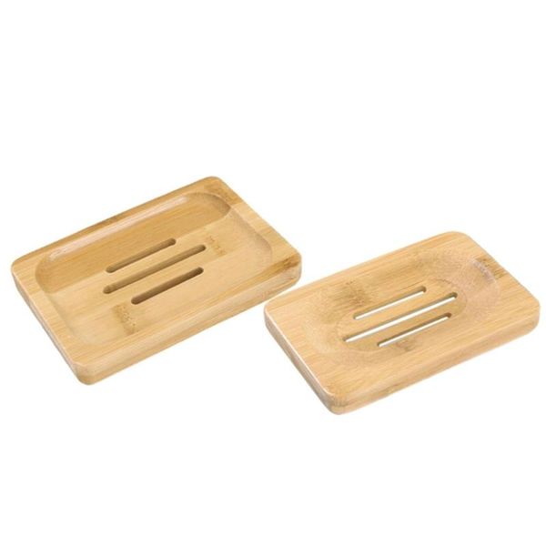 

soap dishes 2pcs wood box holder container simple drain case for home kitchen bathroom (assorted color)