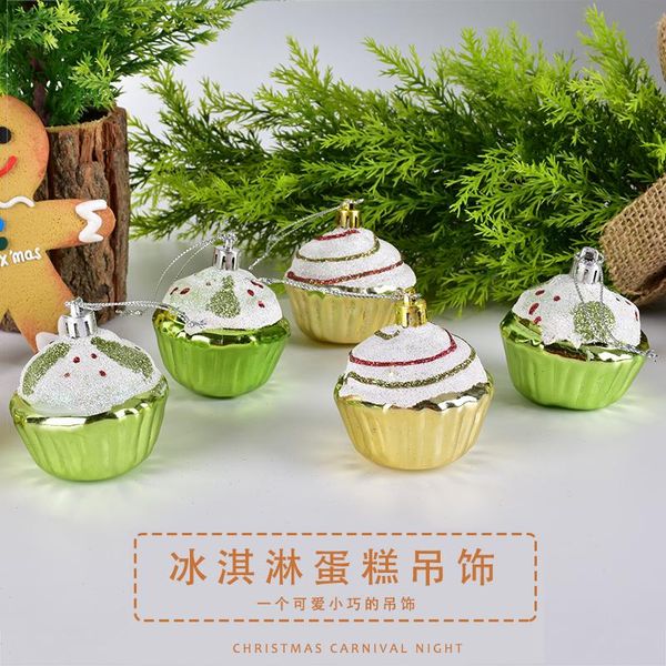 

christmas decorations 6cm simulation ice cream cake decoration tree scene pendant
