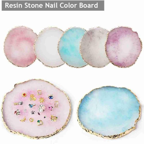 

jewelry pouches, bags 1pcs resin display plate necklace ring earrings painted palette tray holder organizer decoration, Pink;blue