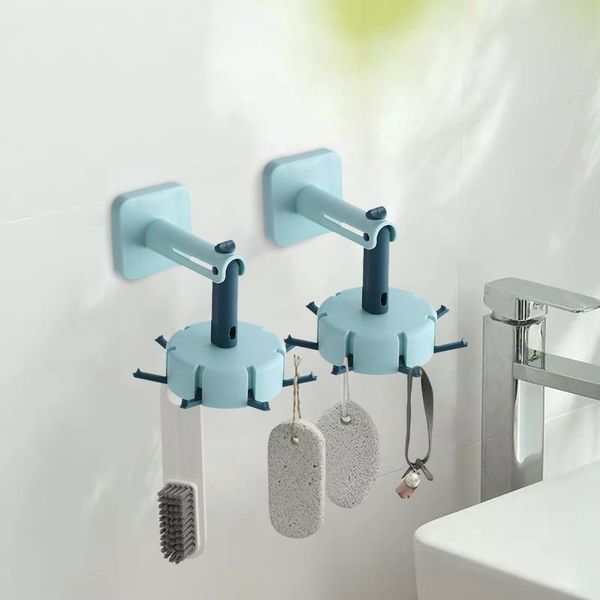 

hooks & rails wall-mounted rotatable key hook creative multifunctional kitchen mounted kitchenware bathroom rack wall sticker