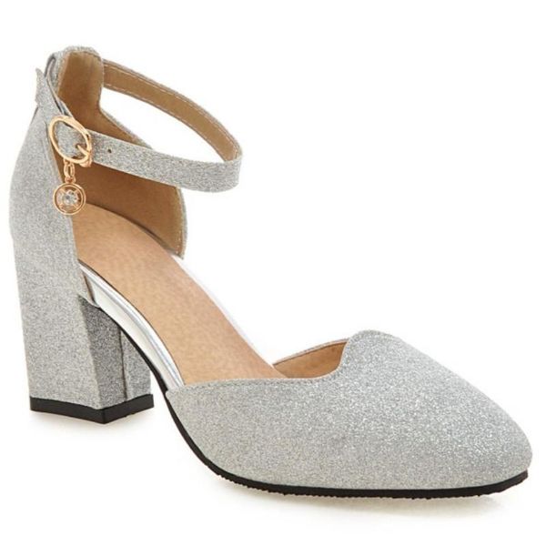 

fanyuan simple comfort chunky heels womens pumps fashion pointed toe mid heel work single shoes elegant rhinestone party dress, Black