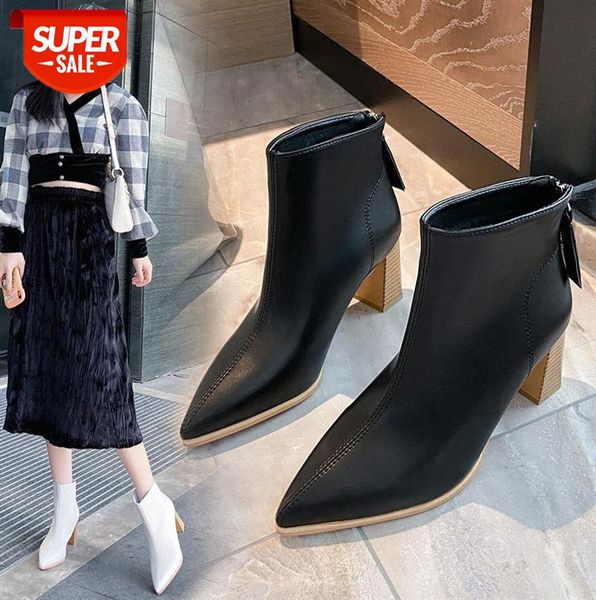

high-heeled short boots women martin british wind #u15r, Black