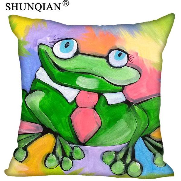 

pillow case custom frog square pillowcases zipper fashion cover decorative