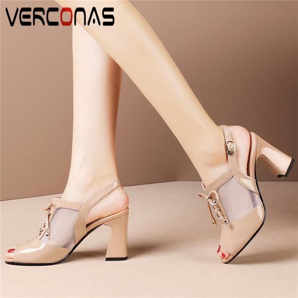 

women thick heel bandage casual shoes brand design genuine leather peep toe summer high heels sandals woman, Black