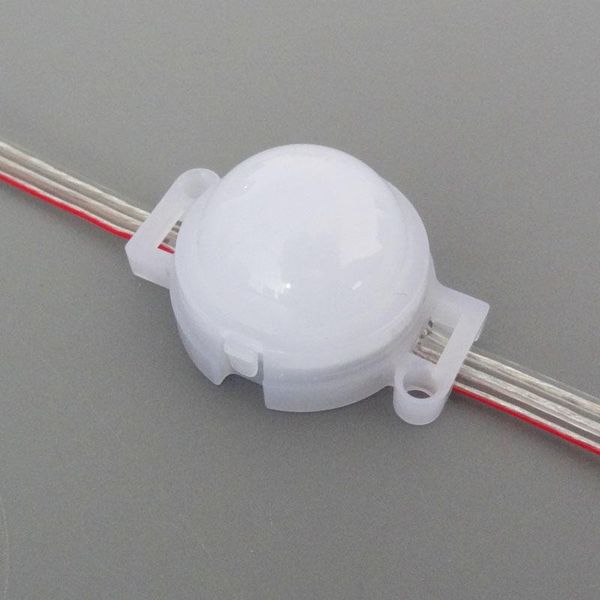 

30mm diameter ip68 12v ws2811 addressable led smart module 0.72w smd rgb full color milky cover with transparent wires modules