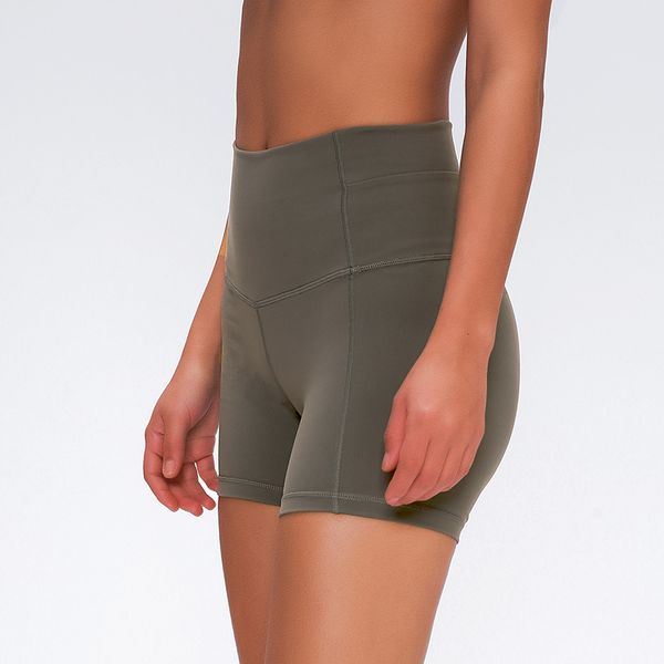 

shinbene slim fit high waist yoga sport women plain soft nylon fitness running tummy control workout gym shorts 4, White;black