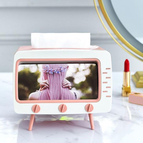 

tissue boxes & napkins living room kitchen napkin storage desk organizer home office tv shape box non slip raised feet container phone holde