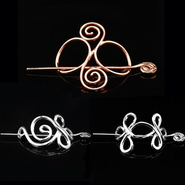 

hair clips & barrettes fashion metal celtics knots shape clip holder jewelry styling accessories women girl gift, Golden;silver