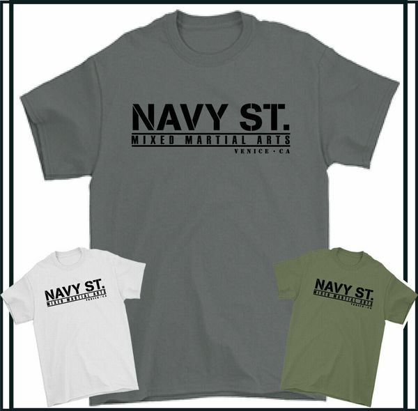 

navy blue st t-shirt fitness ufc mma training mixed martial arts 2014, White;black