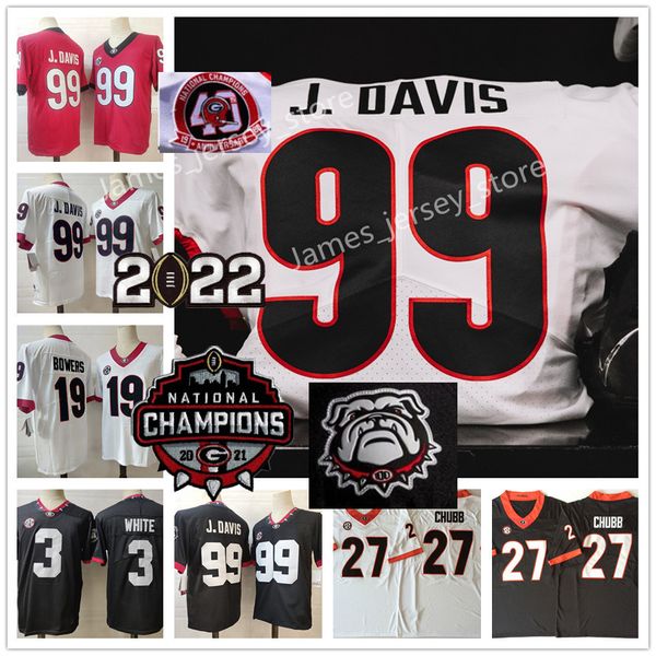 UGA College Playoff Georgia Bulldogs Brock Bower Fußballtrikot 27 Nick Chubb 18 JT Daniels 99 J.Davis NCAA 13 Stetson Bennett Trikot 3 Roquan Smith 34 Herschel Walker