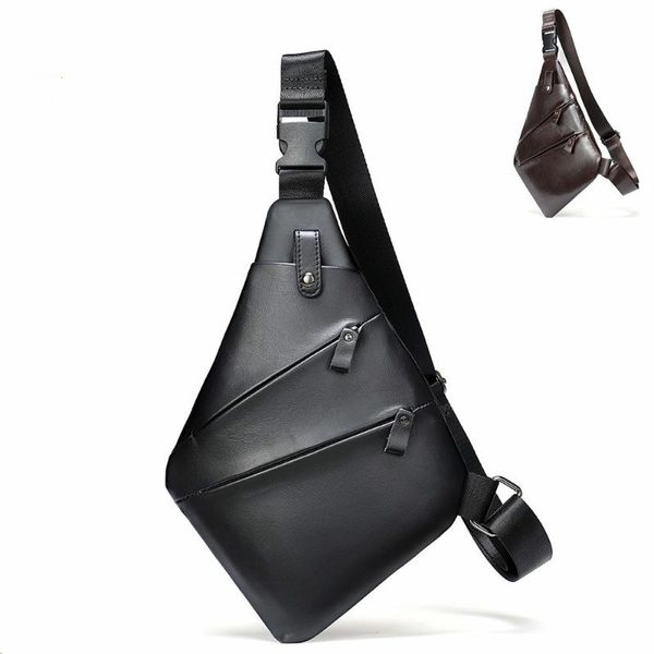 

waist bags personalized fashion chest bag casual men's genuine leather