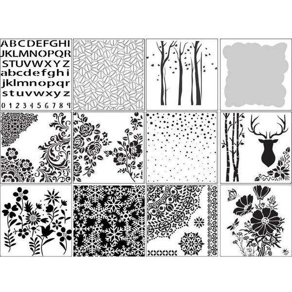 

craft tools embossing masking spray scrapbooking stamping template pre drawing ruler 12 styles decor wall painting