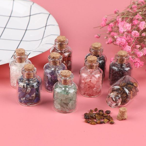 

natural crystal rock stone gravel wishing bottles rough minerals specimen mini reiki healing gift with glass bottle decorative objects & fig