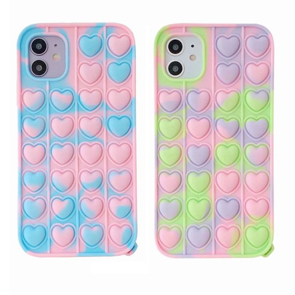 

military camouflage heart love pop it fidget cases for iphone 12 pro 11 xr xs max x 8 7 6 se2 samsung a32 5g a10e a11 a12 a51 a71 phone case