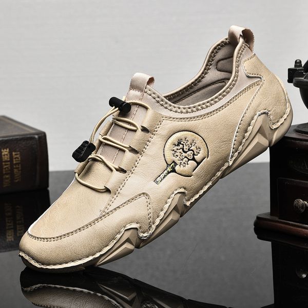 

2021 spring new products mens casual shoes outdoor non-slip shoes fashion lightweight mens shoes leather peas large size