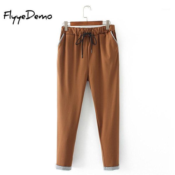 

women's pants & capris xl - 4xl casual drawstring waist solid color high harem autumn winter full women going out trousers plus size, Black;white