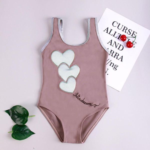 

toddler swimwear kids baby girls heart letter bikini summer one-piece swimsuit beachwear costume da bagno bambina one-pieces, Black