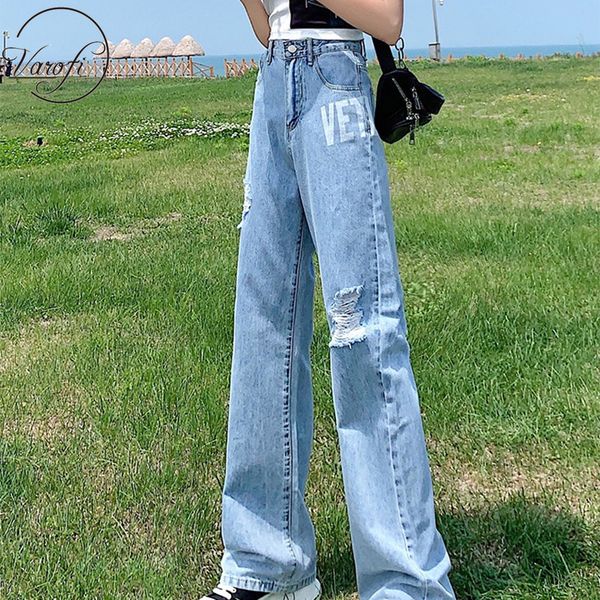 

women's jeans varofi-pants women's high-end y2k jeans, baggy tall waist lbl9, Blue