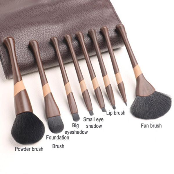 

makeup brushes 8pcs/set wood grain handle synthetic brush beauty tools for blending foundation powder eyeshadow ne