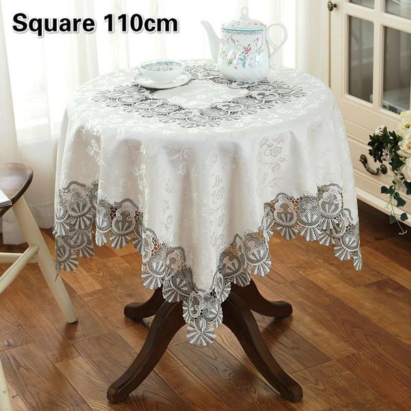 

table cloth square 110cm european style simple silver gray water soluble embroidery lace tablecloth toalha de mesa nappe cover tapete