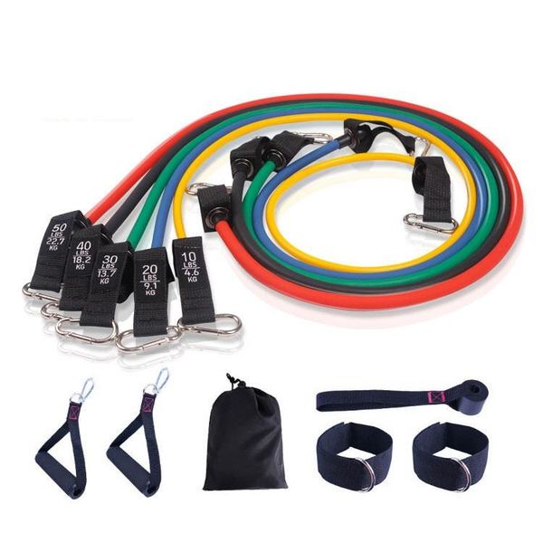 

resistance bands latex rally 150 lbs carabiner portable exercise anti-breaking pull rope physical fitness training household band set