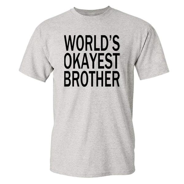 

men's t-shirts tee shirt homme summer printed world's okayest brother funny man tshirt hip hop streetwear sportswear male, White;black