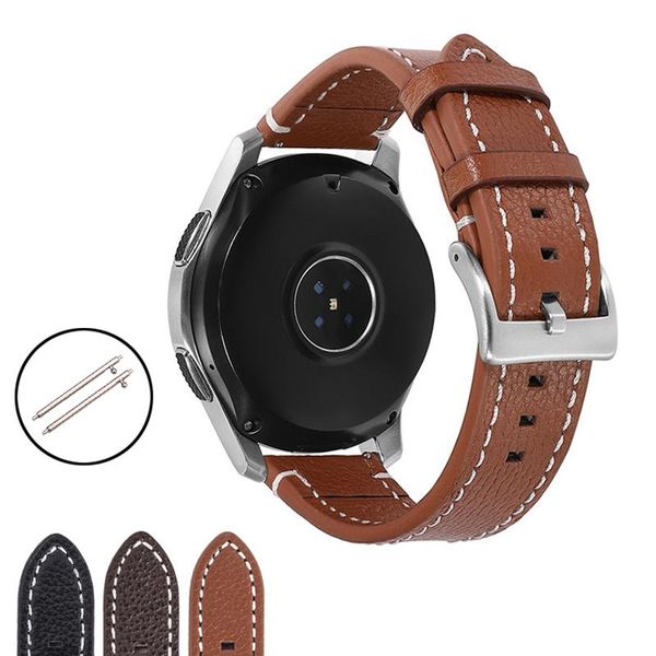 

watch bands men women genuine leather wristband 20mm 22mm good quality strap bracelet for galaxy 42mm 46mm, Black;brown