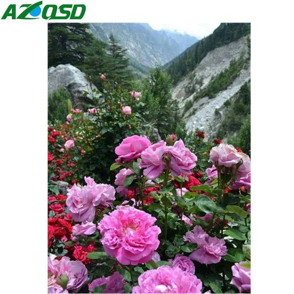 

diamond painting azqsd 5d diy embroidery nature flower mosaic handmade gift landscape needlework home decoration