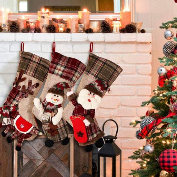 

christmas decorations xmas children's candy bag socks decoration snowflake wavy stripes pendant gift fireplace tree ornaments festival