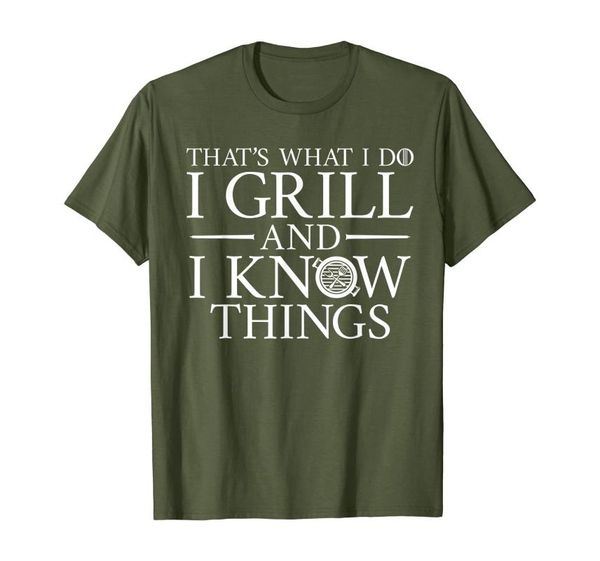 

men's t-shirts i grill and know things bbq grilling birthday xmas, White;black