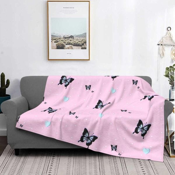 

blankets soft grunge pastel pink dot print air conditioning blanket throw heart bad y2k kawaii dainty