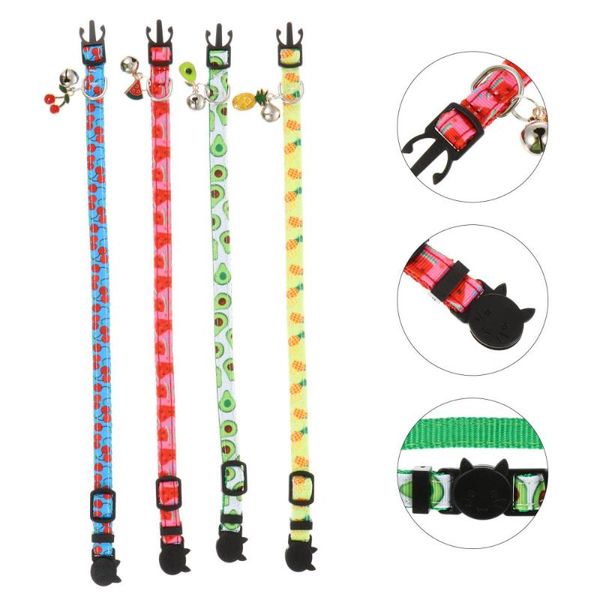 

cat collars & leads 4pcs collar with bell safety adjustable pet set pets neck strap