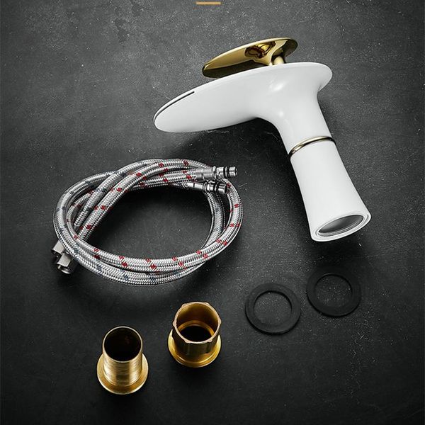 

bathroom sink faucets waterfall faucet single hole basin cold and water mixer tap brass washbasin