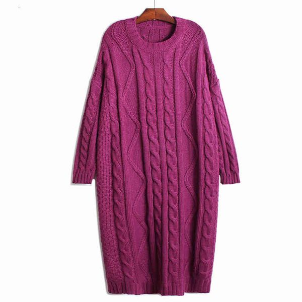 

casual dresses [eam] women apricot knitting big size warm dress round neck long sleeve loose fit fashion autumn winter 2022 1de1750 vnyi, Black;gray