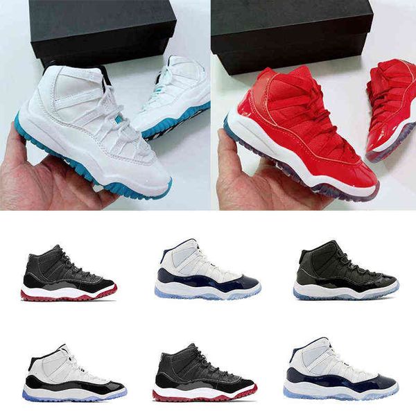 

bred 11s big boys girls children kids basketball sneaker shoes pink navy blue snakeskin 72-10 trainers, Black