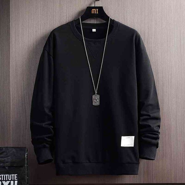 

2021New fashion brand round neck label loose men's sweater in autumn 2020, White