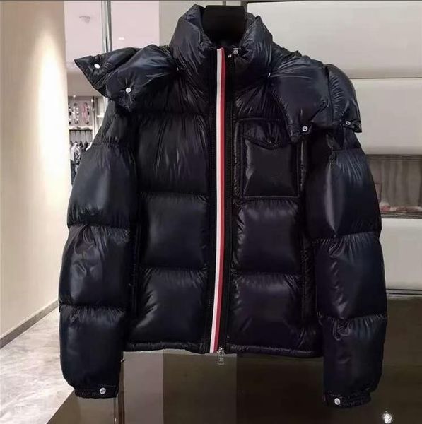 

winter down jacket men hooded windproof warm coat designer jackets coats streetwear homme fashion outdoor outwear size 1-5, Black