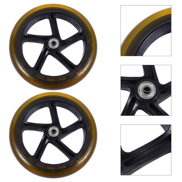 

skateboarding 2pcs scooter wheels mute replacement 180mm pu parts
