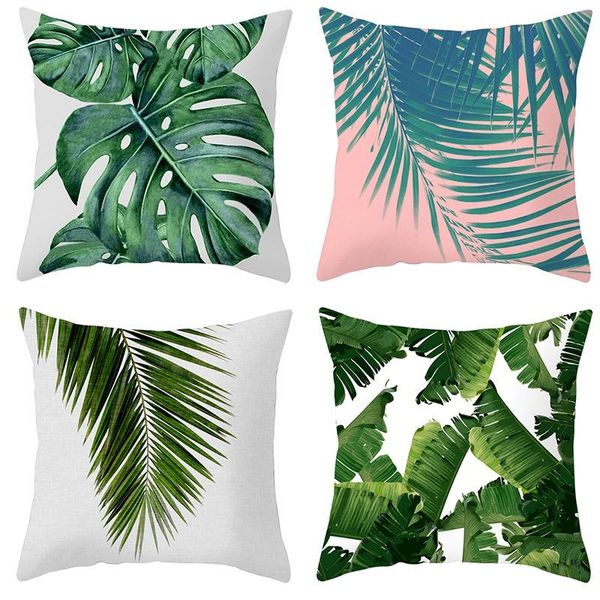 

pillow case 4pcs tropical leaf pillowcase cactus monstera cushion cover abstract flower decorative sofa