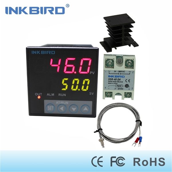 Inkbird ITC-106VH PID Sıcaklık Kontrol Cihazı + K Sensörü + 40A SSR + Isı Lavabo, Sous Vide için Katı Hal Röle, Termokupl K 210719