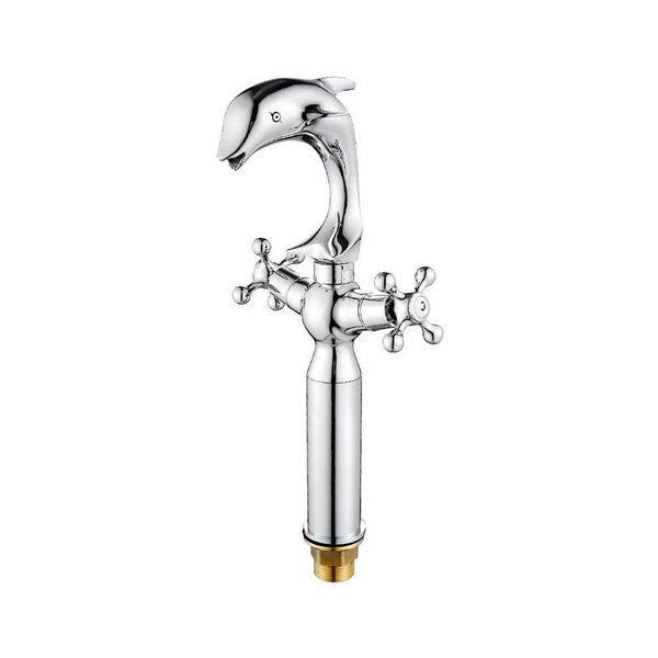 

bathroom sink faucets brass chrome dolphin waterfall faucet,bathroom double handle basin faucet, and cold water arts mixer tap